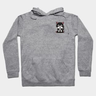 Cute Tuxedo Cat Playing The Clarinet Hoodie